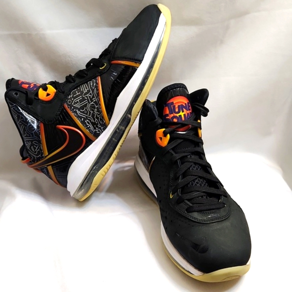 Nike Lebron 8 Space Jam A New Legacy Tune Squad Black Orange Sneakers (M Size 9)
